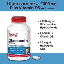 Load image into Gallery viewer, Schiff Glucosamine With Vitamin D3 & Hyaluronic Acid, 2000mg of Glucosamine, Joint Care Supplement Helps Lubricate & Protect Joints*, 150 Count (Pack of 2)