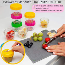 Load image into Gallery viewer, EVLA'S Baby Food Maker, Food Processor Blender Grinder Steamer and Baby Food Storage Glass Jars for Healthy,Homemade Food with 6 Reusable Pouches