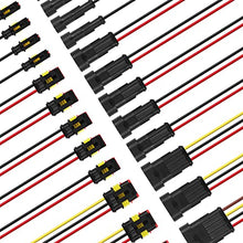 Load image into Gallery viewer, Automotive Electrical Connectors kit 1/2/3/4 Pin Waterproof Electric Wire Connector plugs Battery Terminal Connectors socket 1.5mm Series Wire Harness 16 AWG Pack of 13