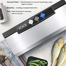 Load image into Gallery viewer, KOIOS Vacuum Sealer Machine, 80Kpa Automatic Food Sealer with Cutter for Food Savers, 10 Sealing Bags (FDA-Certified), With Up To 40 Consecutive Seals, Dry & Moist Modes, Compact Design (Silver)