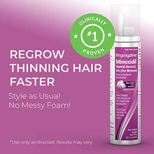 Load image into Gallery viewer, Regoxidine Women's 5% Minoxidil Foam Helps Restore Top of Scalp Hair Loss and Support Hair Regrowth with Unscented Topical Aerosol Treatment for Thinning Hair, 4-Month Supply