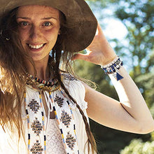 Load image into Gallery viewer, YADOCA 6 Sets Bohemian Wood Beaded Bracelets Set for Women Multilayer Stretch Tassel Bracelets Set Tree of Life Elephant Charm Love Statement Bangles