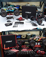 Load image into Gallery viewer, RC Car Tool Kit - Screwdriver Set (Flat, Phillips, Hex), Pliers, Wrench, Body Reamer, Stand, Repair Tools for Quadcopter Drone Helicopter Airplane, Accessories Compatible with Traxxas R C Cars – 25pcs