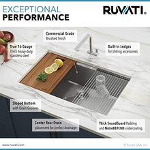 Load image into Gallery viewer, Ruvati 32-inch Workstation Ledge Undermount 16 Gauge Stainless Steel Kitchen Sink Single Bowl - RVH8300