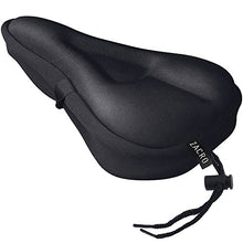Load image into Gallery viewer, Zacro Gel Bike Seat Cover- BS031 Extra Soft Gel Bicycle Seat - Bike Saddle Cushion with Water&Dust Resistant Cover (Black)
