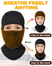 Load image into Gallery viewer, Breathable Kids Balaclava Ski Mask Boys Girls-Unique Design-Movable Face Part Black