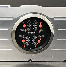 Load image into Gallery viewer, Dolphin Gauges 1960 1961 1962 1963 Chevy Truck 2 Gauge Dash Panel Insert 3 3/8" Quad Style Mechanical Black