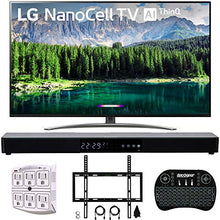 Load image into Gallery viewer, LG 55SM8600PUA 55" 4K HDR Smart LED NanoCell TV w/AI ThinQ 2019 Model with Home Theater 31" Soundbar, Wireless Backlit Keyboard, Flat Wall Mount Kit & SurgePro 6-Outlet Surge Adapter