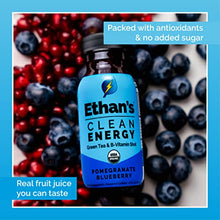 Load image into Gallery viewer, Ethan’s Organic Energy Shot, Pomegranate Blueberry Flavor, Vegan, Gluten Free, Green Tea Extract, Guayusa, Caffeine Boost, B6 & B12 Vitamin C Focus Supplement, Plant Based Diet (12 Pack of 2oz Shots)