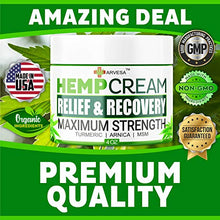 Load image into Gallery viewer, Hemp Cream - 3,500,000 - Relieve Muscle, Joint, Foot & Back with Hemp + Turmeric + Arnica | Natural Hemp Oil Extract Gel - Made in USA - 4oz