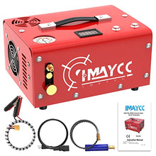 Load image into Gallery viewer, IMAYCC Portable PCP Air Compressor, 4500Psi/30Mpa, 8MM Quick-Connector Compatible for Paintball/pcp air gun/Scuba Tank with Water/Oil Separator,Small air compressor Powered by Car 12V or Home 110V AC