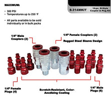 Load image into Gallery viewer, ColorFit by Milton Coupler & Plug Kit - (M-Style, Red) - 1/4" NPT, (14-Piece) - S-314MKIT