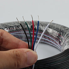 Load image into Gallery viewer, 22 Gauge 5Pin Extension Wrie, EvZ 22AWG 5 Conductor Parallel Electric Cable Cord for RGBW LED Strips 3528 5050, Black-Green-Red-Blue-White, 66ft/20M