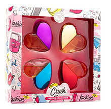 Load image into Gallery viewer, Girls Perfume Body Mist Fragrance Gift Set - Recommended for Young Girls, Tweens and Pre-Teens - 4 Heart Shape Bottles - CRUSH Fashion Collection
