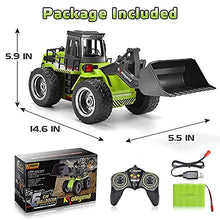 Load image into Gallery viewer, kolegend Remote Control Bulldozer Rc Toy Truck, 1/18 Scale RC Construction Vehicles Metal Front Loader 4WD Truck for Boys Girls Kids with Rechargeable Battery