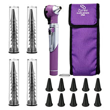 Load image into Gallery viewer, Zyrev ZetaLife Otoscope with Light, Set of Ear Infection Detector with 10 Disposable Ear Otoscope Tips Plus Another 1 Pack of 50 Disposable Specula Tips, Purple
