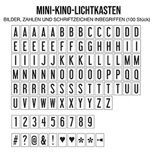 Load image into Gallery viewer, My Cinema Lightbox - RGB Color Changing Cinema Light Box Mini - 100 LED Light Letters and Numbers - Personalized Neon Signs as Novelty Lighting, Your own Light Box Sign, Marquee Light Up Letters Box