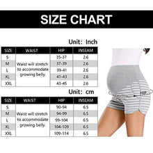 Load image into Gallery viewer, PACBREEZE Women's Maternity Shorts Over Belly Pregnancy Activewear Workout Running Athletic Lounge Shorts(Black Burgundy, Large)