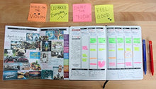 Load image into Gallery viewer, Law of Attraction Daily Planner - Deluxe Day Calendar and Gratitude Journal to Increase Productivity, Happiness & Time Management - Non Dated, A5 Purple Hardcover + Bonus Stickers