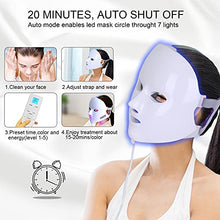 Load image into Gallery viewer, LED Face Mask Light Therapy, NEWKEY LED Facial Skin Care Mask, 7 Colors Red and Blue Light Therapy Mask, Photon LED Mask for Acne Reduction - Dark Spot - Anti Wrinkles