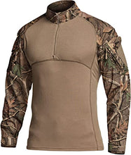 Load image into Gallery viewer, CQR Men's Combat Shirt Tactical 1/4 Zip Assault Long Sleeve Military BDU Shirts Camo EDC Top, Military Print Shirts Hunting Camo, 3X-Large