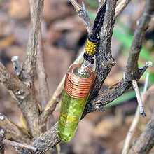 Load image into Gallery viewer, Orgonite Pendant Necklace - Peridot Crystal Orgone pendant with Orgone Energy-Emf Protection-Cho Ku Rei Reiki Charged-Negative Energy Transformer-Tested Cell Phone Radiation EMF Protection Device