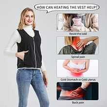 Load image into Gallery viewer, Heated Vest for Men Women, MIBABO Heated Jacket Powered by USB Port, Polar Fleece Vest, Heating Vest, Battery Not Included (M, Black)
