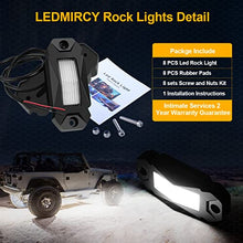 Load image into Gallery viewer, LEDMIRCY LED Rock Lights White R2 8PCS for JE-EP Off Road Trucks Car RZR ATV Trail Rig Lights High Power Under Glow Waterproof Lights Underbody Shockproof Light Auto Boat UTV SUV(8PCS-White)