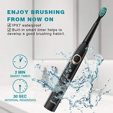 Load image into Gallery viewer, 2 Sonic Electric Toothbrushes 5 Modes 8 Brush Heads USB Fast Charge Powered Toothbrush Last for 30 Days, Built-in Smart Timer Rechargeable Toothbrushes for Adults and Kids (1 Black and 1 White)