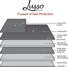 Load image into Gallery viewer, Lusso Gear Car Seat Protector, Thick Padding, 2 Mesh Storage Pockets, Waterproof, Protects Fabric or Leather Seats from Child Car Seat and Pets, Non-Slip Rubber Padded Backing, No Imprint (Black)