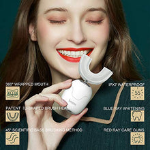 Load image into Gallery viewer, Sunartec Teeth Whitening Light Kits, Sonic Electric Toothbrush for Adults New Generation U-shaped Toothbrushes with 4 Modes Professional Blue Cold LED Light Tooth Whitening