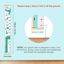 Load image into Gallery viewer, Outivity Growth Chart for Kids, Height Chart for Kids/Boys/Girls/Baby, Canvas & Wooden, Removable Growth Height Chart, Wall Room Decor - Dinosaur
