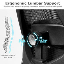 Load image into Gallery viewer, Giantex Ergonomic Office Chair, Mesh Office Chair with Adjustable Headrest, Tilt-Down Backrest Mesh Adjustable High Back Office Chair, Breathable Computer Desk Chair, Mesh Back Office Chair