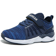 Load image into Gallery viewer, HOBIBEAR Boys Knit Running Shoes Breathable Lightweight Mesh Athletic Sneakers (DD-Dark Blue,13 Little Kid)