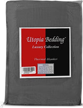 Load image into Gallery viewer, Utopia Bedding Premium Summer Cotton Blanket Queen Grey - Soft Breathable Thermal Blanket - Ideal for Layering Any Bed.