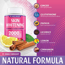 Load image into Gallery viewer, Glutathione Whitening Pills - 2000mg Glutathione - Better than Skin Lightening Cream - Dark Spots & Acne Scar Remover, Hyperpigmentation Treatment - Anti-aging Effect and Powerful Antioxidant - 60caps