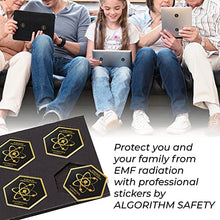 Load image into Gallery viewer, EMF SHUNGITE Protection Cell Phone Stickers – SHUNGITE EMF Protection stickers – ANTI-Radiation Shields - 5G Blockers – Anti-Radiation Protector for Phone - EMF 5G Neutralizer – Saver Chip – BIO Card - GIFT Box 6+2 pcs - ALL Devices