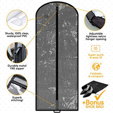 Load image into Gallery viewer, SAY HO UM Breathable 54 Inch Knee Long Dress, Coat and Fur Storage Garment Bag for Women | Heavy Duty Durable Cover with 5 Inch Gusset | Foldable Hanging Multiple Clothes Protector