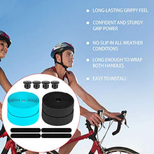 Load image into Gallery viewer, Awpeye 2 Pairs Bicycle Handlebar Tape EVA Road Bike Bar Tape with End Plugs Cycling Handle Wraps 4 Rolls (Black, Bianchi Green)