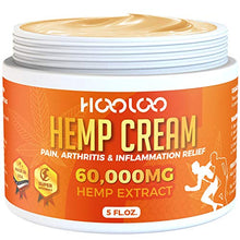 Load image into Gallery viewer, Hemp Cream, HOOLOO 60,000 Natural Hemp Extract Cream, Fast Relief, Muscle, Joint, Lower Back, Knees, Fingers, Nerves, Made in USA, 5oz