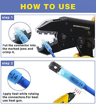 Load image into Gallery viewer, 200PCS Blue 16-14 Gauge Heat Shrink Female Spade Connectors-Haisstronica Spade Wire Connectors-Spade terminlas Quick Disconnect Connectors for Watercraft,Electronics,Automotive Crimp Connectors