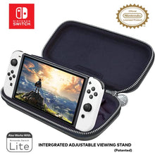 Load image into Gallery viewer, Game Traveler Nintendo Switch Zelda Case - Adjustable Viewing Stand & Game Case Storage , Protective PU Leather Hard Shell Case with Deluxe Carry Handle - Nintendo Switch , Switch OLED and Switch Lite