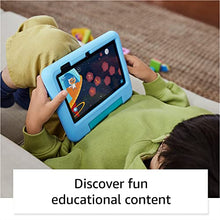 Load image into Gallery viewer, Amazon Fire 7 Kids tablet, ages 3-7. Top-selling 7" kids tablet on Amazon - 2022. Set time limits, age filters, educational goals, and more with parental controls, 16 GB, Blue