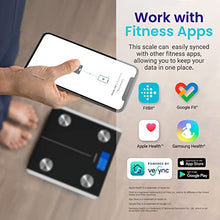 Load image into Gallery viewer, Etekcity Scales for Body Weight, Bathroom Digital Weight and Body Fat Scale for BMI, Rechargeable Smart Bluetooth Body Composition Analyzer, Sync Data with Other Fitness Apps Black 11.8x11.8 Inch