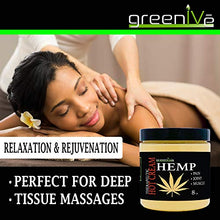 Load image into Gallery viewer, GreenIVe Hemp Hot Cream Soothing Moisturizing Hemp Hot Cream Exclusively on Amazon (8 oz Jar)