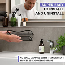 Load image into Gallery viewer, KINCMAX Shower Caddy Bathroom Shelf, No Drilling Traceless Adhesive Bathroom Storage Organizer, SUS304 Rustproof Food Storage Basket, 2-in-1 Kitchen Spice Racks-2 Pack (Matte Black)