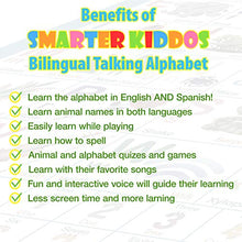 Load image into Gallery viewer, Bilingual Talking Poster: Music + ABC + 123s + Eng & Spanish + Songs - Perfect educational toys for 2 year olds and learning toys for 3 year olds. (Alphabet)