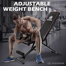 Load image into Gallery viewer, ADVENOR Weight Bench Adjustable Strength Training Incline Decline Full Body Workout Foldable Exercise Bench For Home Gym