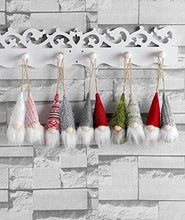 Load image into Gallery viewer, Christmas Tree Hanging Gnomes Ornaments Set of 10, Swedish Handmade Plush Gnomes Santa Elf Hanging Home Decorations Holiday Decor