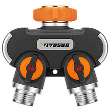 Load image into Gallery viewer, VIVOSUN 2 Way Garden Hose Splitter, Upgraded Highly Durable Water Hose Connector, Faucet Adapter with Comfortable Rubberized Grip for Drip Irrigation, Lawns